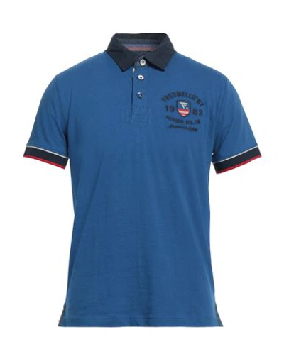 Shop Fred Mello Man Polo Shirt Blue Size L Cotton