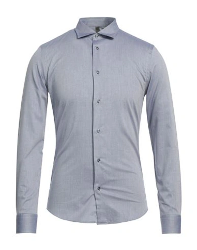 Shop Luca Bertelli Man Shirt Navy Blue Size Xl Cotton