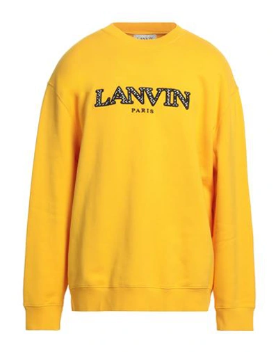Shop Lanvin Man Sweatshirt Mandarin Size L Cotton, Polyester, Elastane