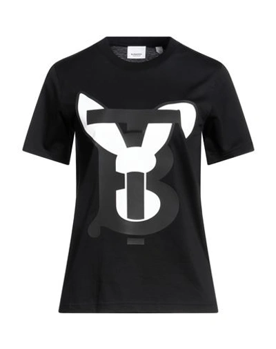 Shop Burberry Woman T-shirt Black Size Xs Cotton
