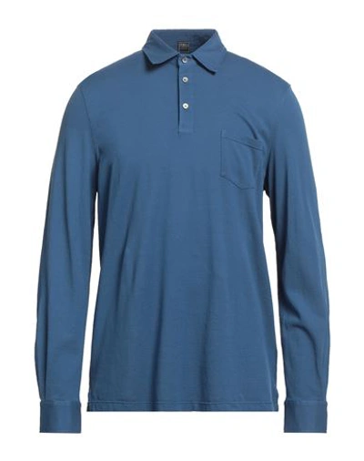 Shop Fedeli Man Polo Shirt Blue Size 44 Cotton