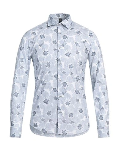 Shop Luca Bertelli Man Shirt Slate Blue Size M Cotton
