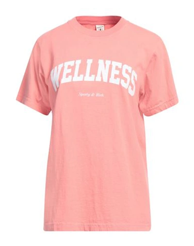 Shop Sporty And Rich Sporty & Rich Woman T-shirt Salmon Pink Size M Cotton In Orange