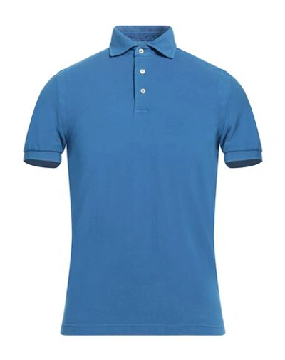 Shop Della Ciana Man Polo Shirt Blue Size 36 Cotton
