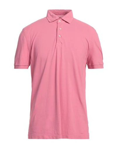 Shop Della Ciana Man Polo Shirt Pink Size 46 Cotton