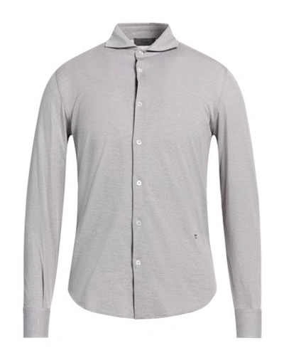 Shop Ferrante Man Shirt Dove Grey Size 38 Cotton