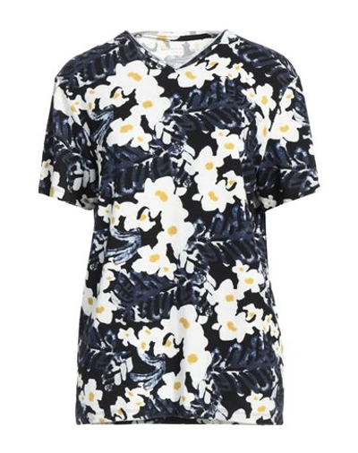 Majestic Filatures Woman T-shirt Midnight Blue Size M Viscose, Linen, Elastane In Blue