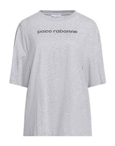 Shop Rabanne Woman T-shirt Light Grey Size M Cotton