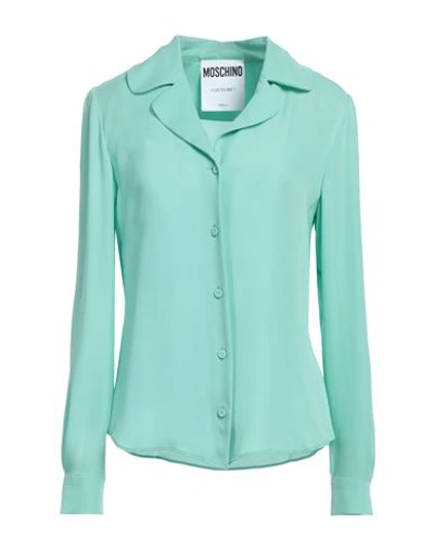 Shop Moschino Woman Shirt Light Green Size 8 Silk