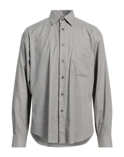 Shop Brioni Man Shirt Grey Size Xl Cotton