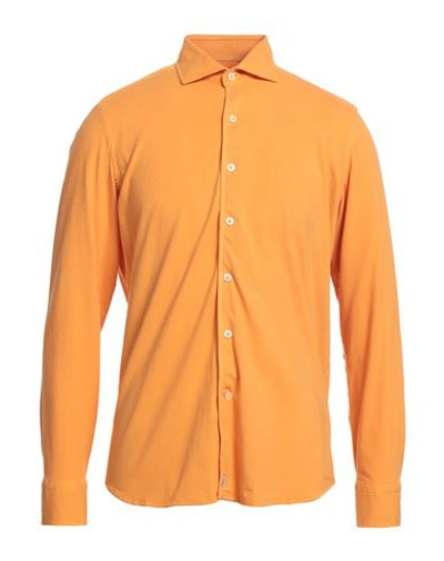 Shop Sonrisa Man Shirt Orange Size Xxl Cotton, Elastane