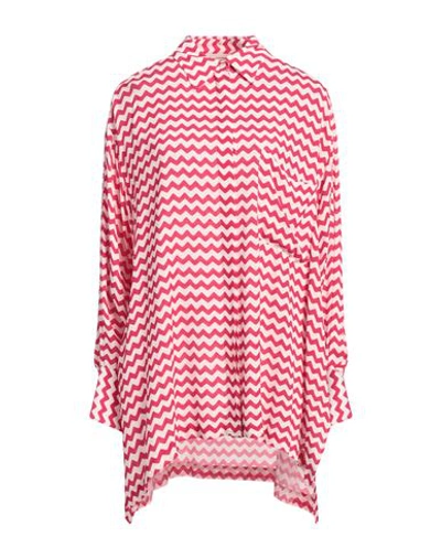 Shop Semicouture Woman Shirt Fuchsia Size S Viscose In Pink
