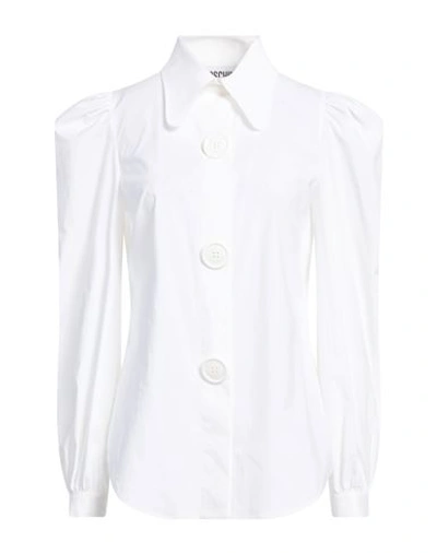 Shop Moschino Woman Shirt White Size 14 Cotton, Elastane