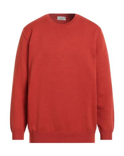 Shop Altea Man Sweatshirt Rust Size L Cotton In Red