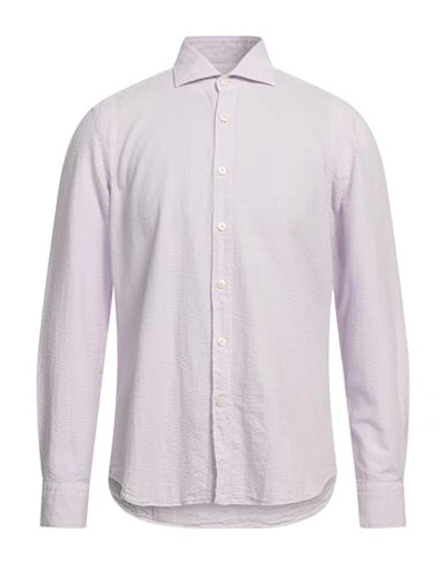 Shop Ghirardelli Man Shirt Lilac Size 17 Cotton In Purple