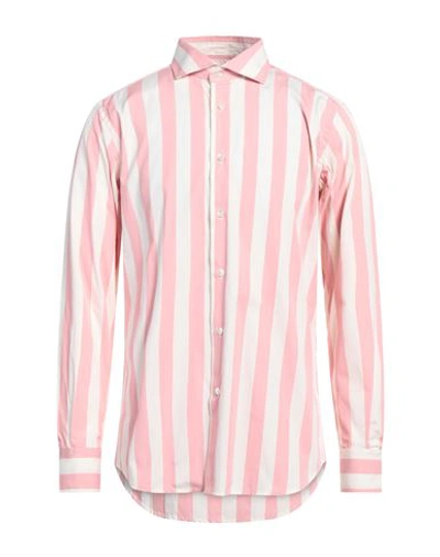 Shop Bagutta Man Shirt Pink Size 16 ½ Cotton