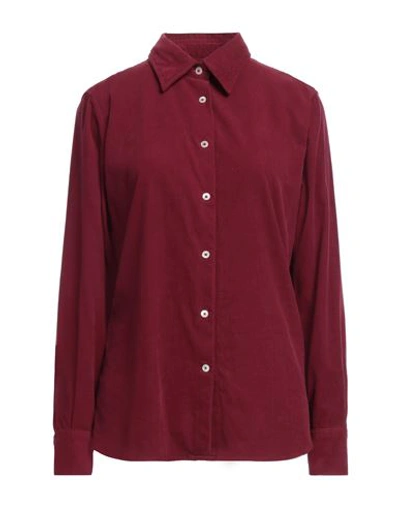 Shop Bagutta Woman Shirt Garnet Size L Cotton In Red