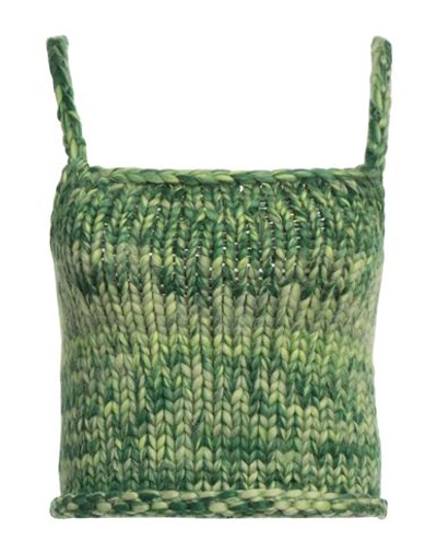 Hope Macaulay Woman Top Green Size L Merino Wool In Green