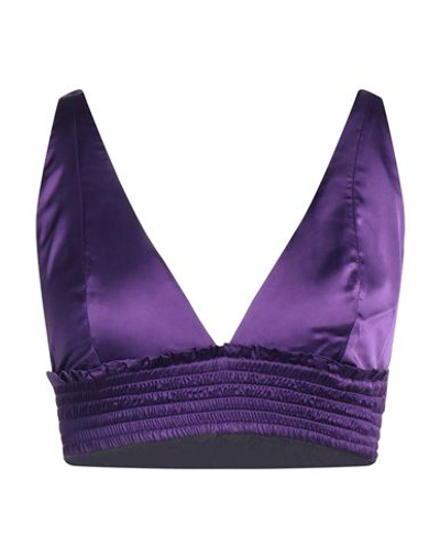 Shop Patrizia Pepe Woman Top Purple Size 8 Viscose, Polyamide, Elastane