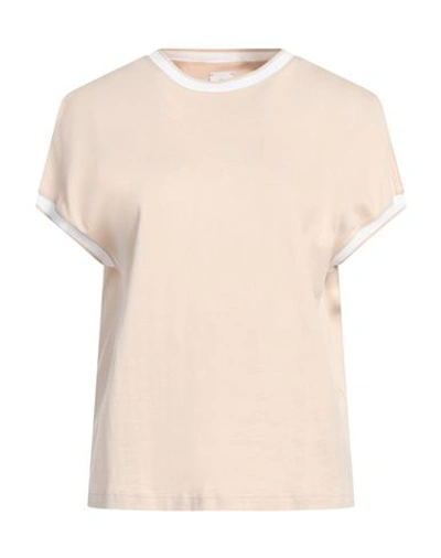 Shop Eleventy Woman T-shirt Beige Size S Cotton