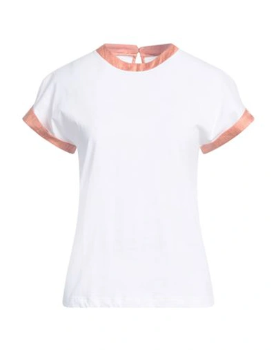 Shop Eleventy Woman T-shirt White Size S Cotton, Linen, Polyamide