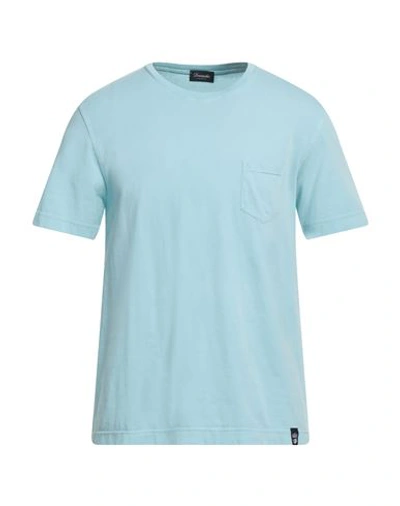 Shop Drumohr Man T-shirt Sky Blue Size L Cotton
