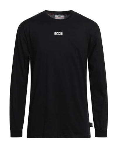 Shop Gcds Man T-shirt Black Size S Cotton