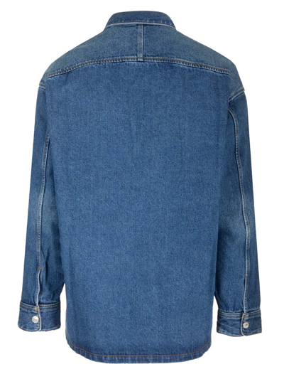 Shop Ami Alexandre Mattiussi Denim Overshirt In Blue