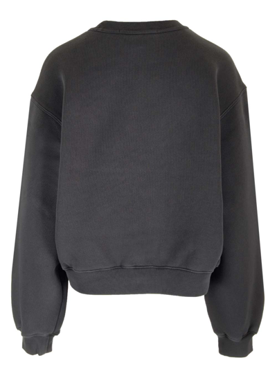 Shop Alexander Wang Anthracite Sweatshirt With Logo In Grey