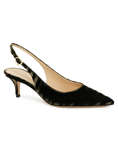 Gianvito Rossi Mink Zebra Print Velvet Pumps In Brown