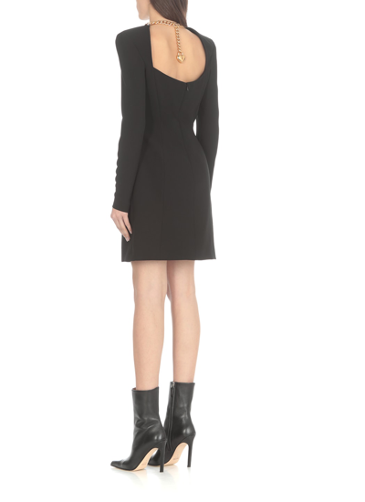 Shop Moschino Crepe Dress In Black