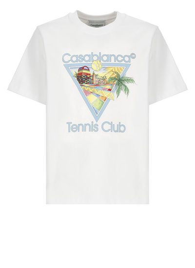 Shop Casablanca Afro Cubism Tennis Club T-shirt In White