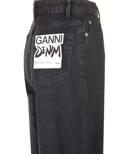 Shop Ganni Black Balloon Fit Stary Jeans