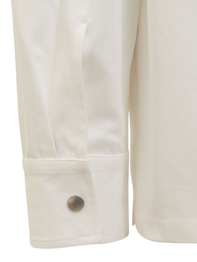 Jil Sander Zippered Shirt With Buttoned Cuffs In White