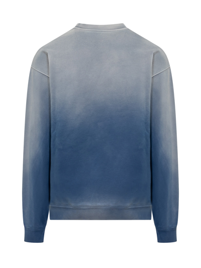 Shop Versace Gradient Effect Medusa Sweatshirt In Royal Blue