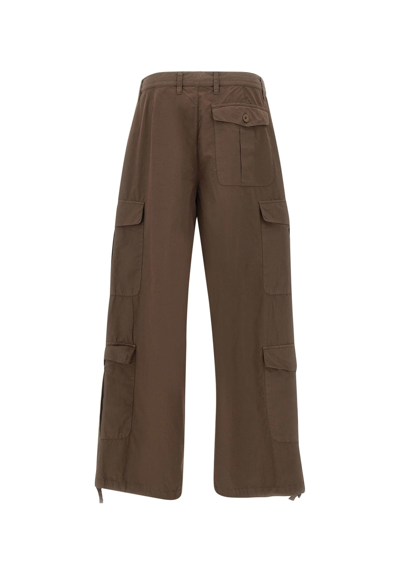 Shop Emporio Armani Organic Cotton Trousers In Brown