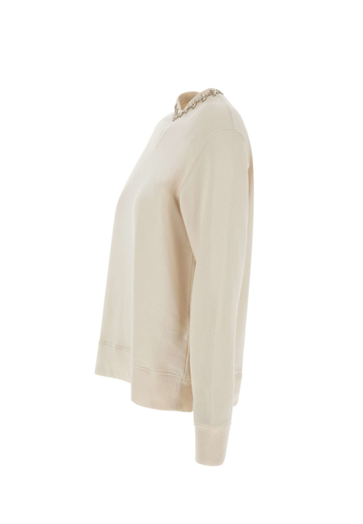 Shop Golden Goose Lavinia Cotton Sweatshirt In White