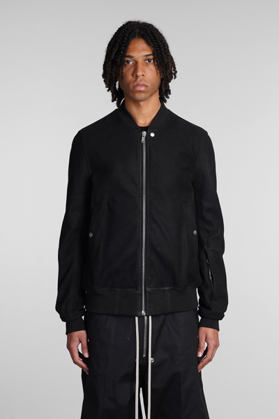 Shop Rick Owens Classic Flight Leather Jacket In Black Leather