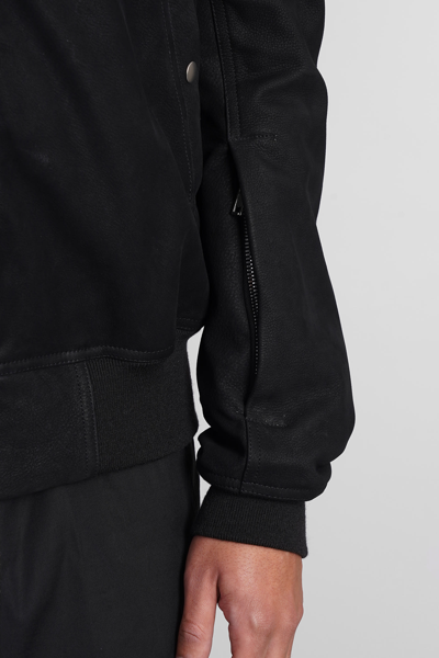 Shop Rick Owens Classic Flight Leather Jacket In Black Leather