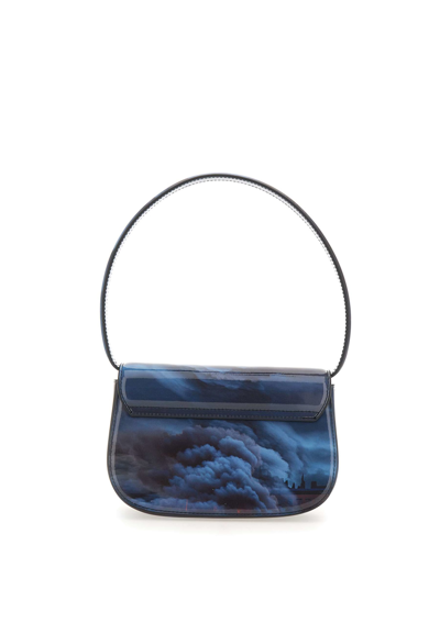 Shop Diesel 1dr Patent Leather Bag In Blue/red