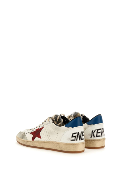 Shop Golden Goose Ball Star Sneakers In White-red-blue