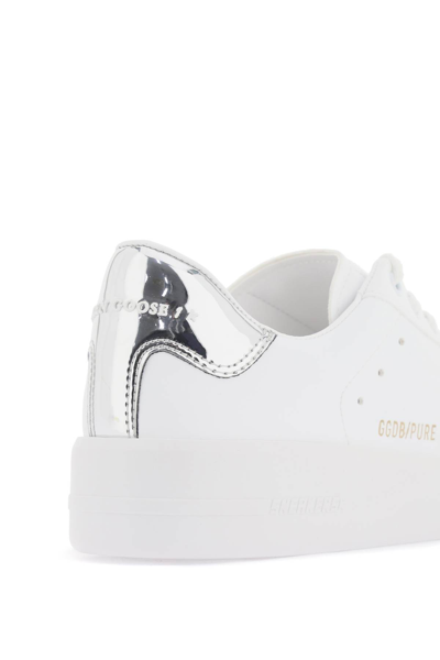 Shop Golden Goose Pure-star Sneakers In White Silver (silver)