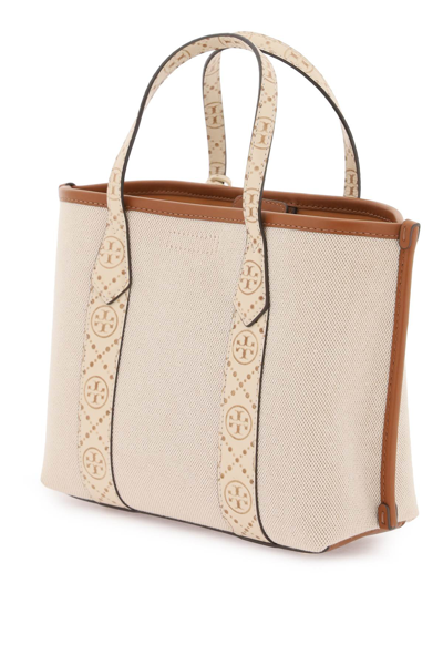 Shop Tory Burch Small Canvas Perry Shopping Bag In New Cream (beige)