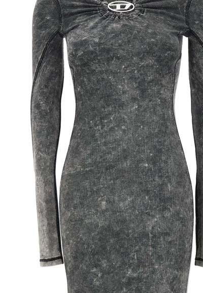 Shop Diesel D-critic Cotton Dress In Grey