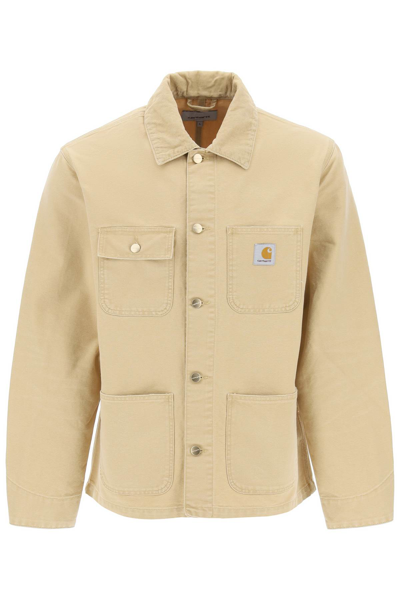 Shop Carhartt Michigan Cotton Jacket In Boubon Bourbon (beige)