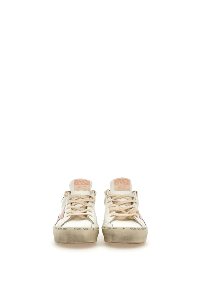 Shop Golden Goose Hi Star Classic Sneakers In White-pink