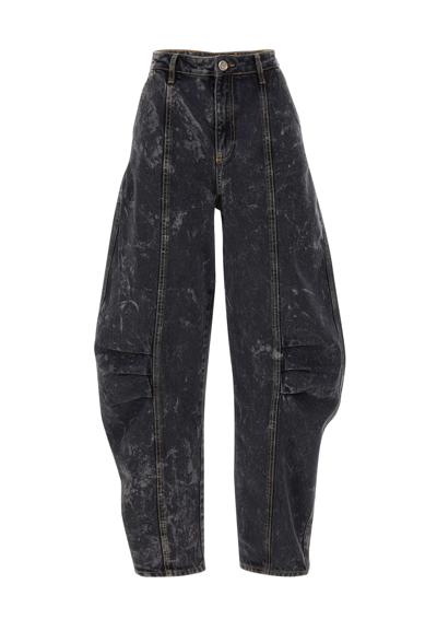 Shop Rotate Birger Christensen Washed Twill Jeans In Black