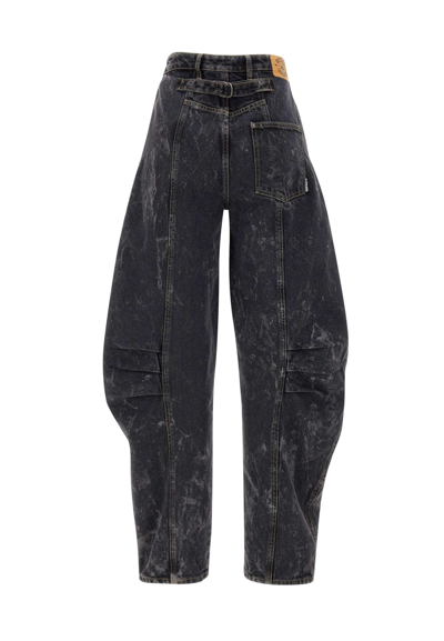 Shop Rotate Birger Christensen Washed Twill Jeans In Black