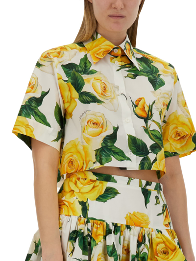 Shop Dolce & Gabbana Rose Shirt In Multicolor