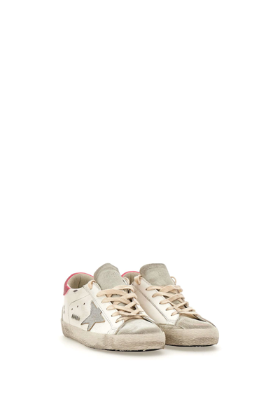 Shop Golden Goose Superstar Classic Sneakers In White-silver-fluo